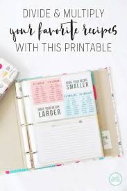 Recipe Multiplier Recipe Divider Printable Recipe Binder Giveaway Recipe Multiplier Recipe Measurements How To Convert A Recipe