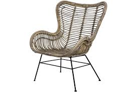 Rattan Bamboo Armchair Bali Wooden Arm Chair With Metal Base Lounge Garden Living Room Vinterior