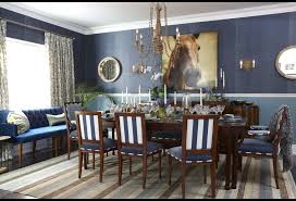 Blue And White Striped Dining Room Chairs Navy Walls Dining Room Blue Dining Room Colors Dining Room Paint