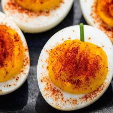 Pumpkin Devilled Eggs Recipe Pumpkin Deviled Eggs Deviled Eggs Deviled Eggs Recipe