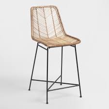 Natural Wicker Is Woven And Contoured Into A Molded Seat Creating A Comfy And Chic Statement For Your Dinin Wicker Bar Stools Counter Stools Rattan Bar Stools