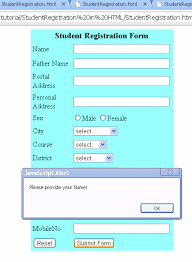 This Tutorial Is For Creating Html Student Registration Form With Javascript Validation Html Studentregistrationfo Html Form Code Registration Form Student