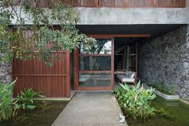 Linear House Courtyard Design Townhouse Exterior Tropical Architecture