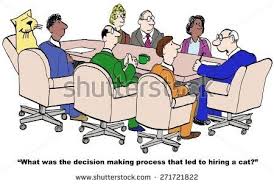 Cartoon Of Businessman Boss Asking What The Decision Making Process Was That Led To The Hiring Of A Cat Change Management Decision Making Starting A Business