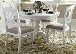 White gloss next extending dinning table will seat unto 8 with 6 black leather dining chairs signs of wear and tear buyer must collect. Liberty Furniture Summer House I 607 Cd 5ros 5 Piece Round Table Set With Turned Legs Hudson S Furniture Dining 5 Piece Sets