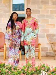 African Wedding Outfit For Him And Her As Created By Our Benin Finalists Paola Sah For The Vlisco Fashion Fund 201 Fashion African Wedding A Line Wedding Dress