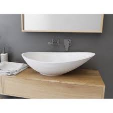 Vasque A Poser Resine De Synthese L 56 4 X P 32 3 Cm Blanc Shila Vasque A Poser Vasque Meuble Pour Vasque A Poser