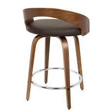 Mid Century Walnut And Brown 24 Inch Counter Height Stools Set Of Modern Counter Stools Counter Height Stools Counter Stools