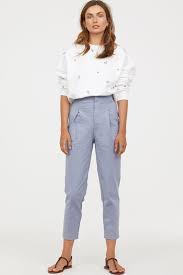 Ankle Length Pants Light Blue Ladies H M Us Blue Pants Outfit Blue Trousers Outfit Capri Pants Outfits