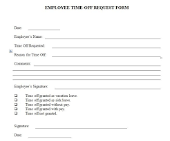 Employee Time Off Request Form Template Excel And Word Time Off Request Form Letter Example Word Template