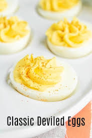 This Easy Classic Deviled Eggs Recipe Is Made With Relish Mustard And Mayonnaise For A Sweet Deviled Eggs Recipe Classic Deviled Eggs Classic Deviled Eggs
