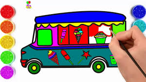 Learning Coloring With Ice Cream Car How To Draw Ice Cream Car Kids Drawing For Kids Ice Cream Car Draw Ice Cream