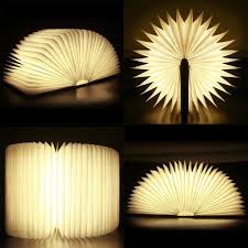 Upgraded Excelvan Wooden Folding Usb Rechargeable Book Light 500 Lumens Up To 8 Hours For Decor Desk Table Wall Magnetic Lamp Nov Book Lamp Lamp Book Lights