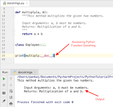 Docstrings are a python best practice that will make your code much easier to use, read, and because docstrings usually span multiple lines, they are enclosed in triple quotes, python's way of. Python Docstring Things You Must Know Askpython