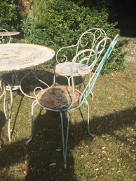 Large Antique French Metal Garden Table And 5 Chairs Set Wrought Iron Vintage Metal Garden Table Garden Table French Antiques