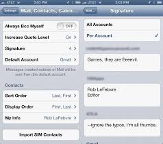 How To Setup Multiple E Mail Signatures On Ios 6 For Your Iphone Mail Signature Signature Iphone