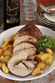 Pork Tenderloin Stuffed With Feta Peppers And Herbs Recipe Stuffed Peppers Greek Recipes Pork