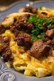 Dry Fried Chicken Liver With Caramelized Cabbage Chicken Liver Recipes Braised Cabbage Poultry Recipes