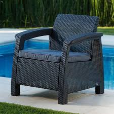 Patio Chairs Keter Corfu Gray Rattan Plastic Stationary Conversation Chair S With Charcoal Cushioned Seat In 2020 Outdoor Loveseat Gray Patio Furniture Grey Cushions