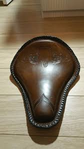 Custom Leather Motorcycle Bobber Seat By Leatherandstitches Custom Leather Retro Motorcycle Leather Tooling