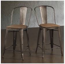 Bar Stools 24 Inches Rustic Industrial Wood Metal With Back Kitchen Island Set 2 Rustic Bar Stools Wood Bar Stools Kitchen Bar Stools