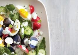 Egg And Veggie Salad With Dill Green Goddess Dressing Recipe Veggie Salad Salad Mixed Greens Vegan Dishes
