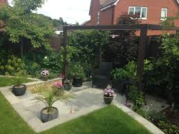 Goscote Design Practice Small Garden New Build Overlooked Garden Edged Lawn Small Patio Pergola Garden Oa Backyard Backyard Swing Sets Backyard Lighting