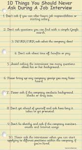 10 Things You Should Never Ask During A Job Interview Job Interview Advice Interview Advice Job Interview