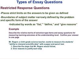 Restricted Response Essay Items