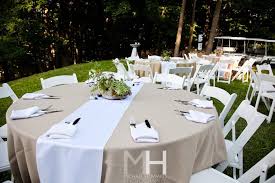 Backyard Wedding Bliss Backyard Wedding Round Table Decor Wedding Table Settings