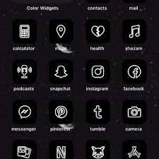 70 Ios 14 App Icon Pack Pink Neon Aesthetic For Iphone Home Screen App Icon Black App Homescreen
