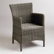 Gray All Weather Wicker Solano Armchair Wicker Dining Armchair Wicker Dining Chairs Outdoor Dining Furniture