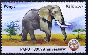 Stamp African Elephant Loxodonta Africana Kenya Panafrican Post Union Papu Mi Ke 849 Africana Selos Mamiferos