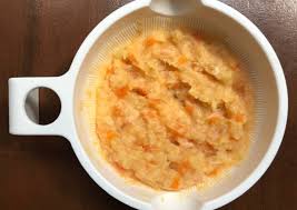 Mpasi diberikan dengan jumlah dan tekstur yang ditingkatkan sesuai tahapannya. Resep Mpasi 9 Bulan Tim Kentang Ikan Salmon Kacang Hijau Kupas Wortel Oleh Adna Cook Cookpad