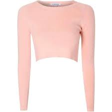 Glamorous Light Pink Cropped Knit Top Knit Crop Top White Long Sleeve Top Light Pink Crop Top