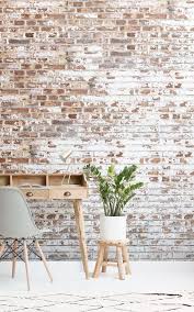 Painted White Brick Wall Mural Industrial Style Muralswallpaper In 2020 Brick Wallpaper Painted Brick Walls Painted Brick