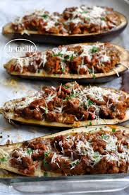 Stuffed Eggplant Parmesan Boats Recipe Eggplant Parmesan Eggplant Recipes Rib Recipes