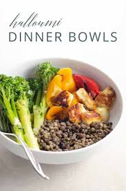 Dinner Tonight Halloumi Broccolini Lentil Dinner Bowls Umami Girl Recipe Lentil Dinner Healthy Bowls Recipes Dinner
