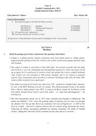 Cbse Sample Papers 2021 For Class 10 English Communicative Aglasem Schools