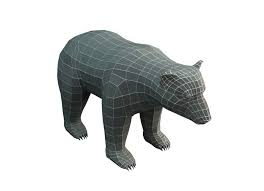 Base Mesh Bear Low Poly 3d Model Low Poly Low Poly 3d Models Low Poly 3d