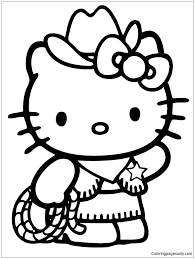 Hello Kitty Country Cowboy Coloring Page Hello Kitty Colouring Pages Hello Kitty Drawing Kitty Coloring