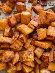 Maple Cinnamon Roasted Sweet Potatoes Taste Just Like Sweet Potato Casserole But Heal Roasted Sweet Potatoes Sweet Potato Cinnamon Sweet Potato Recipes Roasted
