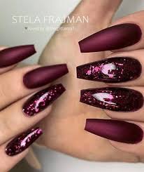 Since the color of the season is burgundy in this post we present you 20 burgundy nail. Pin On Coffin Stiletto Nails Design