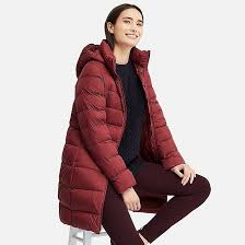 Women Ultra Light Down Hooded Coat Red Large Hooded Coat Puffer Coat Cold Weather Outfits