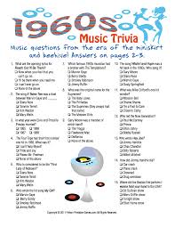 1960s Music Trivia Game 60th Birthday Game 60th Birthday Party Birthday Party Games Birthday Games