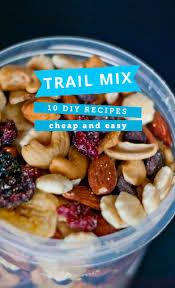 10 Cheap And Easy Diy Trail Mixes Snack Mix Recipes Trail Mix Recipes Trail Mix