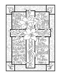 Easter Lily Cross Coloring Page In Two Sizes 8 5x11 Bible Etsy Cross Coloring Page Easter Coloring Pages Bible Coloring Pages