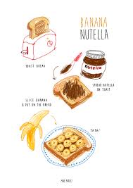 Homemade Banana Nutella Toast Recipe Illustration Instagram Moreparsley Heavenk Coffeemania Homemade Bana Food Illustrations Food Doodles Food Drawing