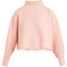 Vika Gazinskaya Cropped Wool Sweater 715 Liked On Polyvore Featuring Tops Sweaters Pink Pink Crop Top Cropped Wool Sweater Light Pink Sweaters Sweaters