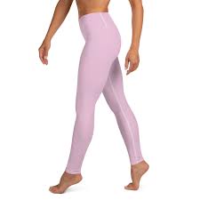 Light Pink Women S Leggings Pastel Solid Color Print Long Yoga Pants Made In Usa Eu Long Yoga Pants Yoga Leggings Women S Leggings